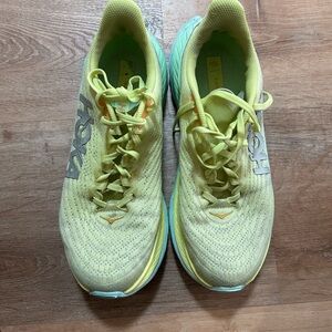 Hoka Women's Lime and Aqua Athletic Shoes